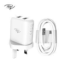 Itel UK USB Adapter ICU-41 Original Charger - Dual output, 2.4 A