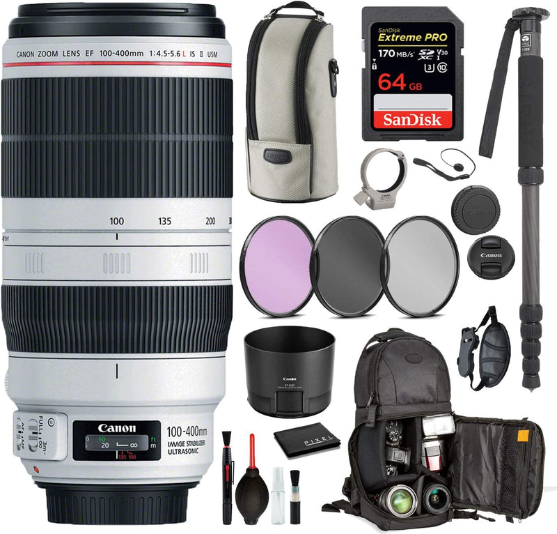 Canon EF 100-400mm F/4.5-5.6L IS II USM Lens - EF Mount L-Series Lens, Full-Frame Format, Weather-Sealed Design, 1-Year Warranty