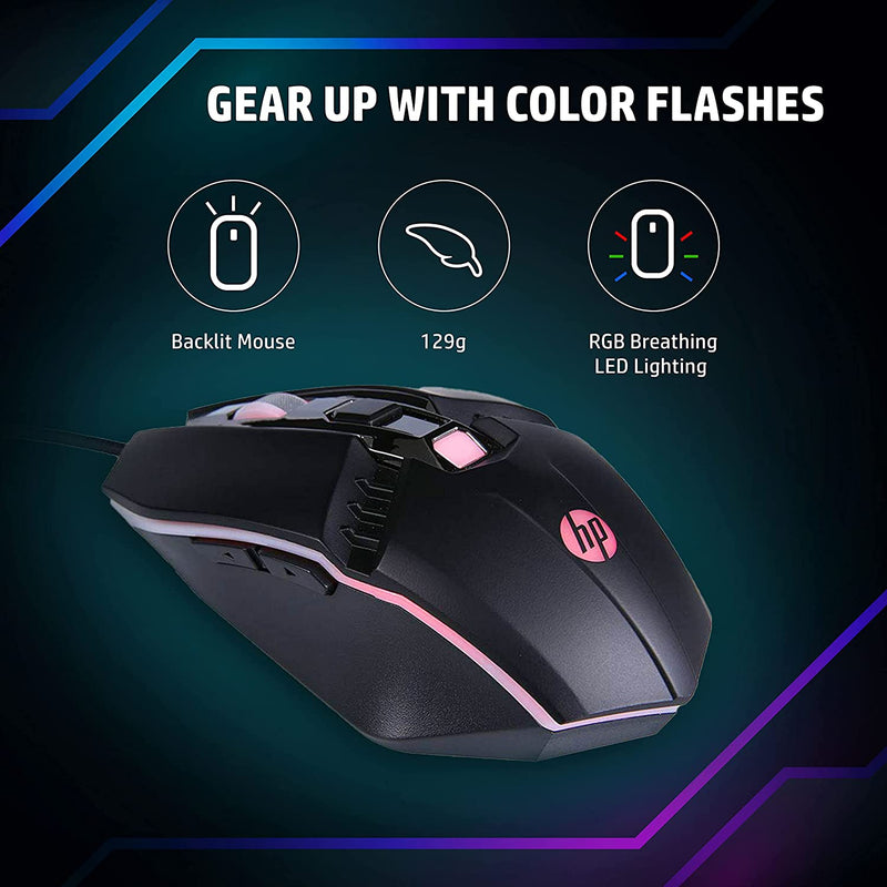 HP M270 Backlit USB Wired Gaming Mouse with 6 Buttons - 7ZZ87AA