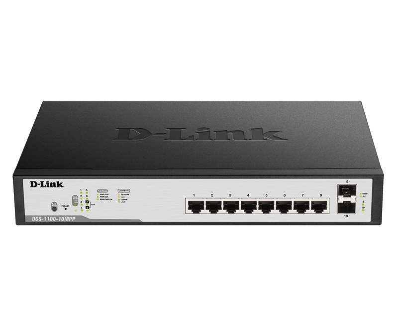 Dlink DGS-1100-10 8 managed Gigabit PoE switch with with 2 SFP Ports