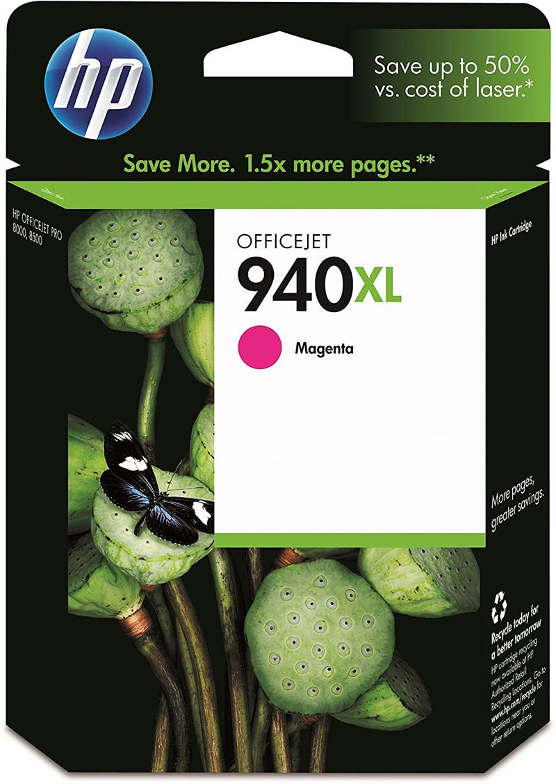 HP 940XL High Yield Magenta Original Ink Cartridge, C4908AE