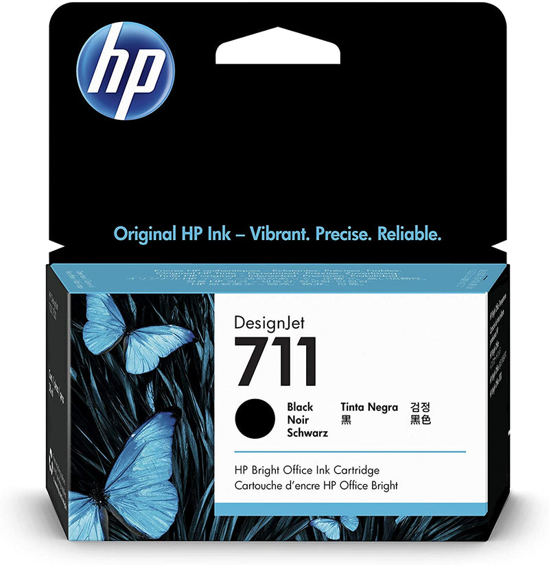 HP 711 38-ml Black DesignJet Ink Cartridge, CZ129A
