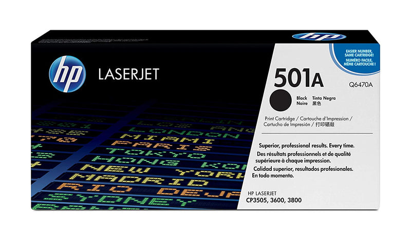 HP 501A Black Original LaserJet Toner Cartridge (Q6470A)