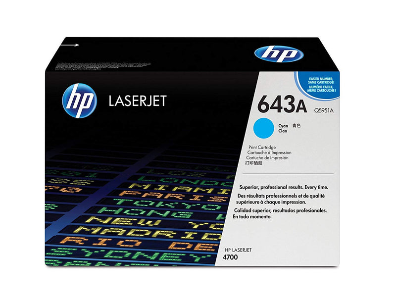 HP 643A Cyan Original LaserJet Toner Cartridge(Q5951A)
