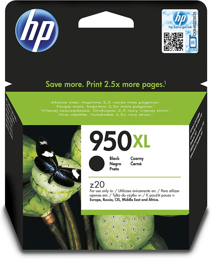 HP 950XL High Yield Black Original Ink Cartridge, CN045AE