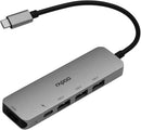 Rapoo Type C, 5 in 1 Adapter With 4K HDMI, 3 USB 3.0 Ports, Type C Charging - XD100C