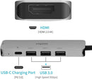 Rapoo Type C, 5 in 1 Adapter With 4K HDMI, 3 USB 3.0 Ports, Type C Charging - XD100C