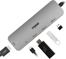 Rapoo Type C, 5 in 1 Adapter With 4K HDMI, 3 USB 3.0 Ports, Type C Charging - XD100C