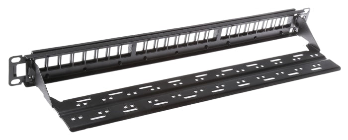 D-Link 24 Port Cat6A Shielded Fully Loaded Punch Down Patch Panel- Keystone Type with Shutter -1U- Black Colour