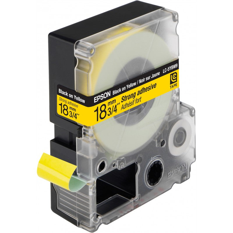 Epson Label Cartridge Pastel  LC-5YBW9 Black on Yellow tape 18MM (9M)