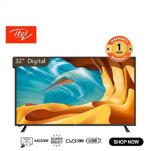 Itel S3250 32" Inch Frameless Digital TV - Inbuilt Decoder, HD TV