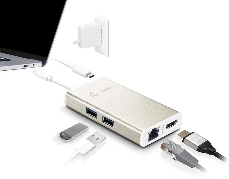 j5create USB-C™ Multi-Adapter - HDMI™/Ethernet/USB™ 3.1 HUB/PD 2.0 (JCA374)