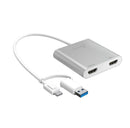 j5create USB-C to Dual HDMI Multi-Monitor Adapter with USB Type-A convertor | 4K + 2K | Compatible with Windows and Mac - JCA365