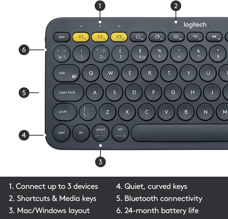 Logitech K380 Multi-Device Bluetooth Keyboard - 920-007558, 920-009599, 920-009600