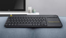 Logitech K400 Plus Wireless Touch Keyboard – PC-to-TV Control with Built-in Touchpad, Compact & Quiet for Smart TV, HTPC, Windows