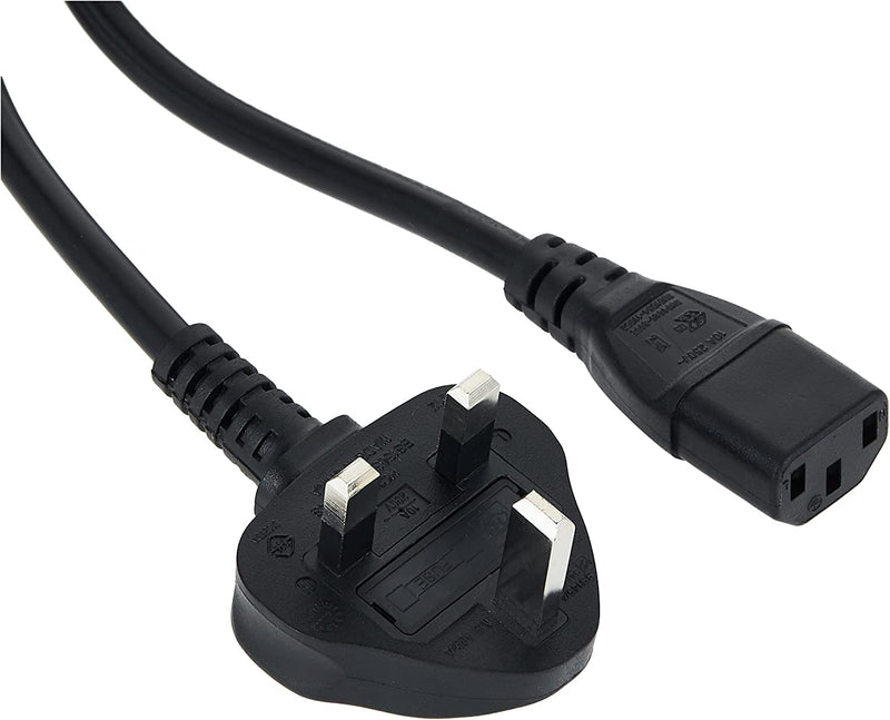 3 Pin UK Power Cord Cable With Fuse For PC, Printer, Computer Monitor 1.2M - A-07-PC-05