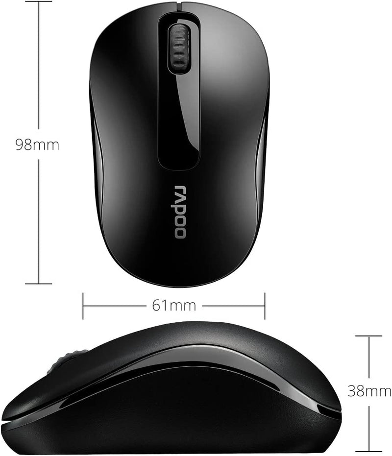 Rapoo M10 Plus 2.4GHz Wireless Optical Mouse, Black