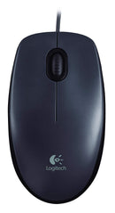 Logitech M90 Wired USB Optical Mouse – Plug-and-Play, Ambidextrous Design, High-Precision Tracking for Windows & macOS