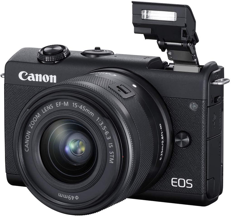Canon EOS M200 Compact Mirrorless Digital Vlogging Camera with EF-M 15-45mm lens, Vertical 4K Video Support, 3.0-inch Touch Panel LCD, Built-in Wi-Fi, and Bluetooth Technology, Black