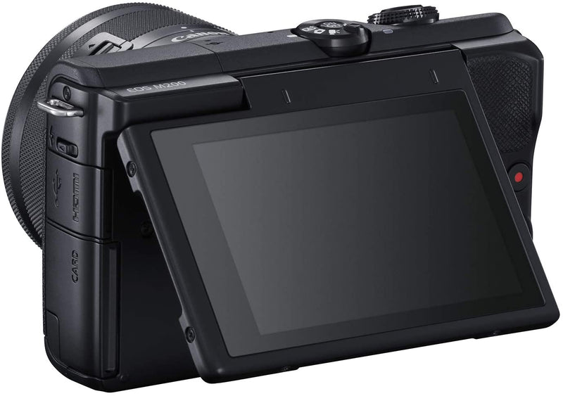 Canon EOS M200 Compact Mirrorless Digital Vlogging Camera with EF-M 15-45mm lens, Vertical 4K Video Support, 3.0-inch Touch Panel LCD, Built-in Wi-Fi, and Bluetooth Technology, Black