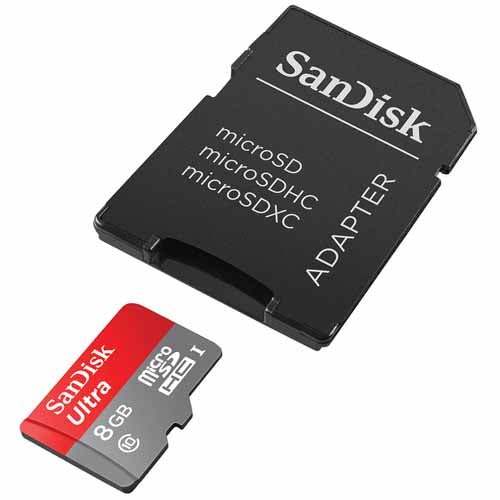 Sandisk 8GB Ultra MicroSDHC card with Adapter for phone