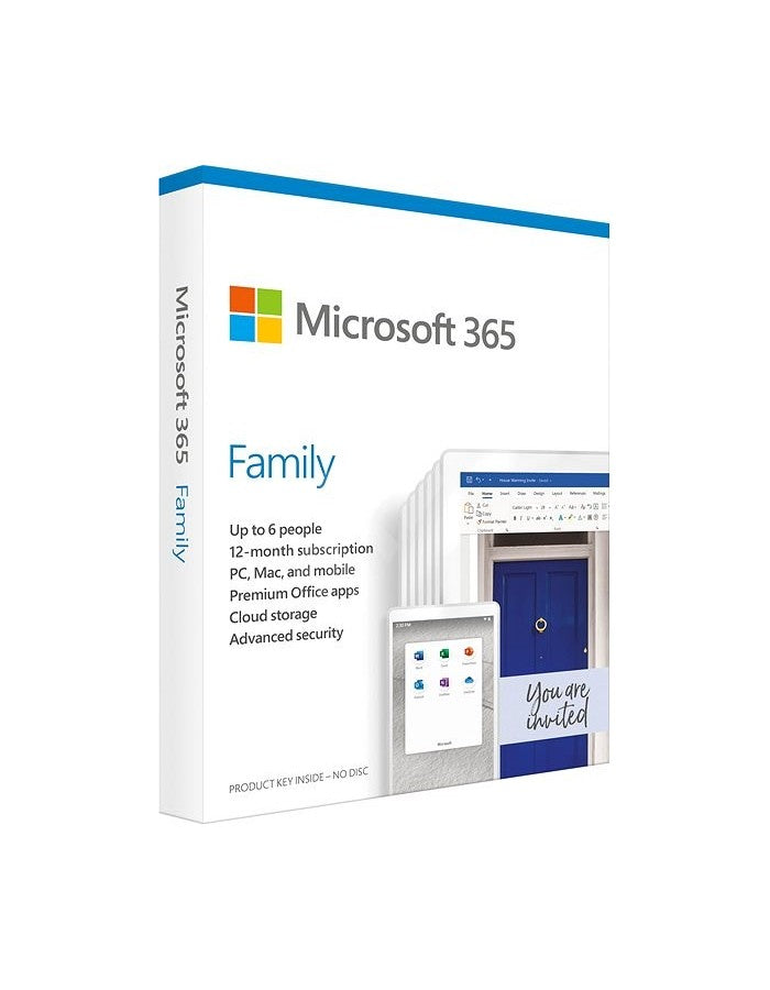 Microsoft Office 365 Family - 1 Year Africa only Medialess  6 Users
