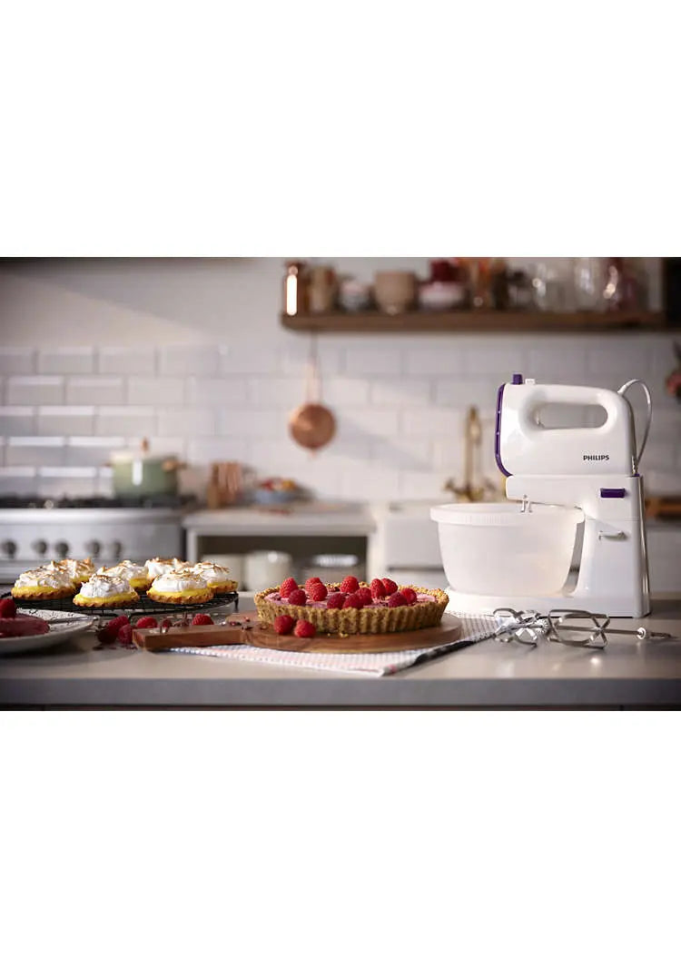 Philips HR3746 Viva Collection Mixer Stand– 450 W, 5 Speeds, Turbo Function, Automatic 3-L Bowl