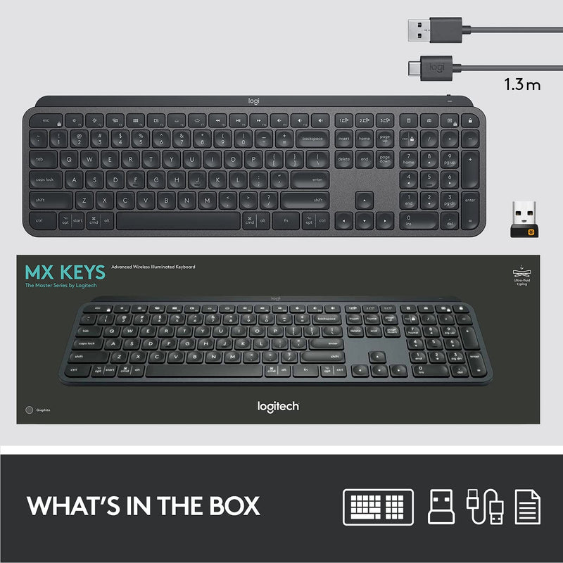 Logitech MX Keys Advanced Wireless Illuminated Keyboard - 920-009415