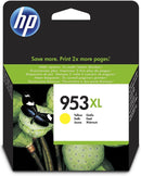 HP 953XL High Yield Yellow Original Ink Cartridge, F6U18AE