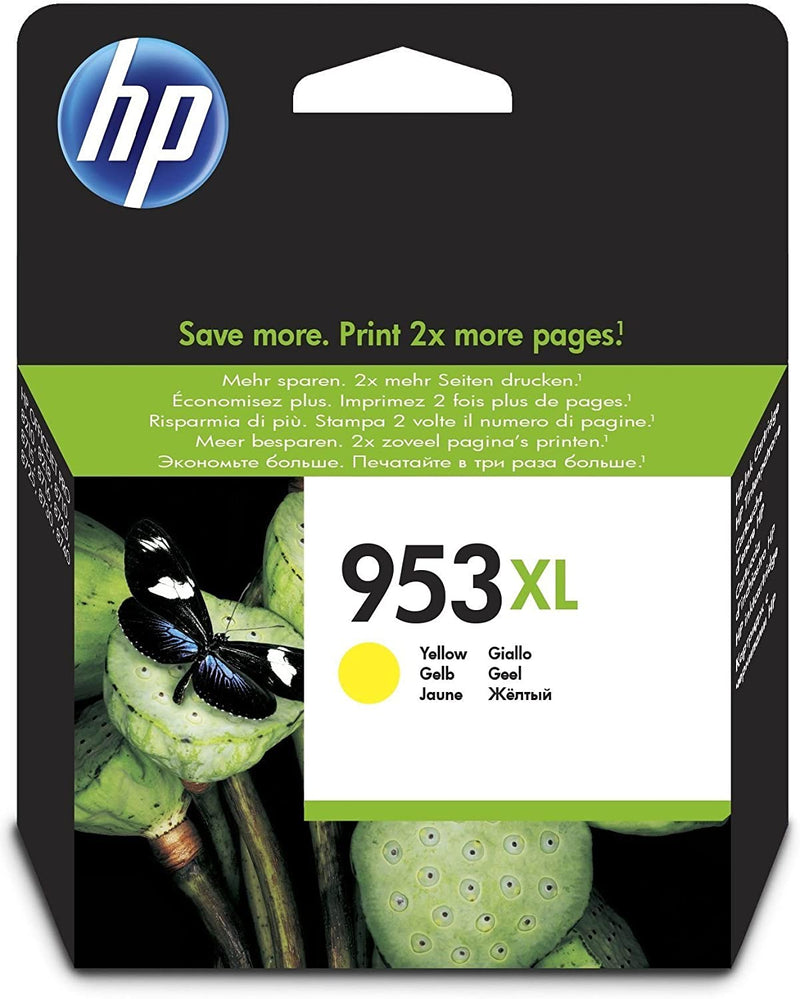 HP 953XL High Yield Yellow Original Ink Cartridge, F6U18AE