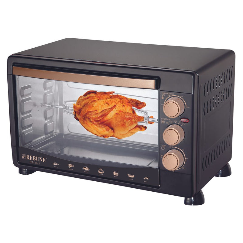 Rebune RE-10-1 Electric Oven - 30Litres, With rotisserie function, 5 Stages switch heating selector