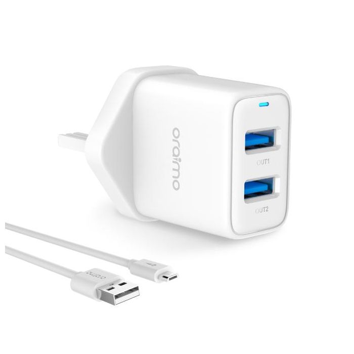 Oraimo Firefly-2 5.0V/2.1A Dual USB Fast Type Wall Charger