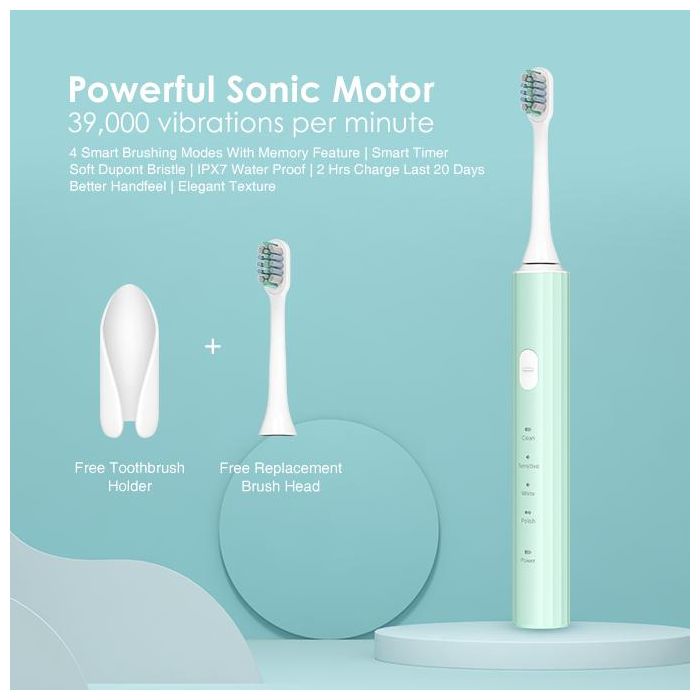 Oraimo SmartDent Electric Toothbrush-One Free Holder Plus Two Free Replacement Brush Heads