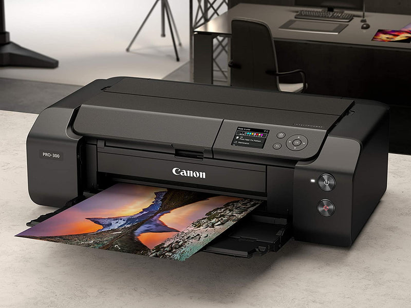 Canon PROGRAF PRO-300 13" Wireless Color Wide-Format Printer, 3.0" LCD Screen & Layout Software, Mobile Device Printing, Black