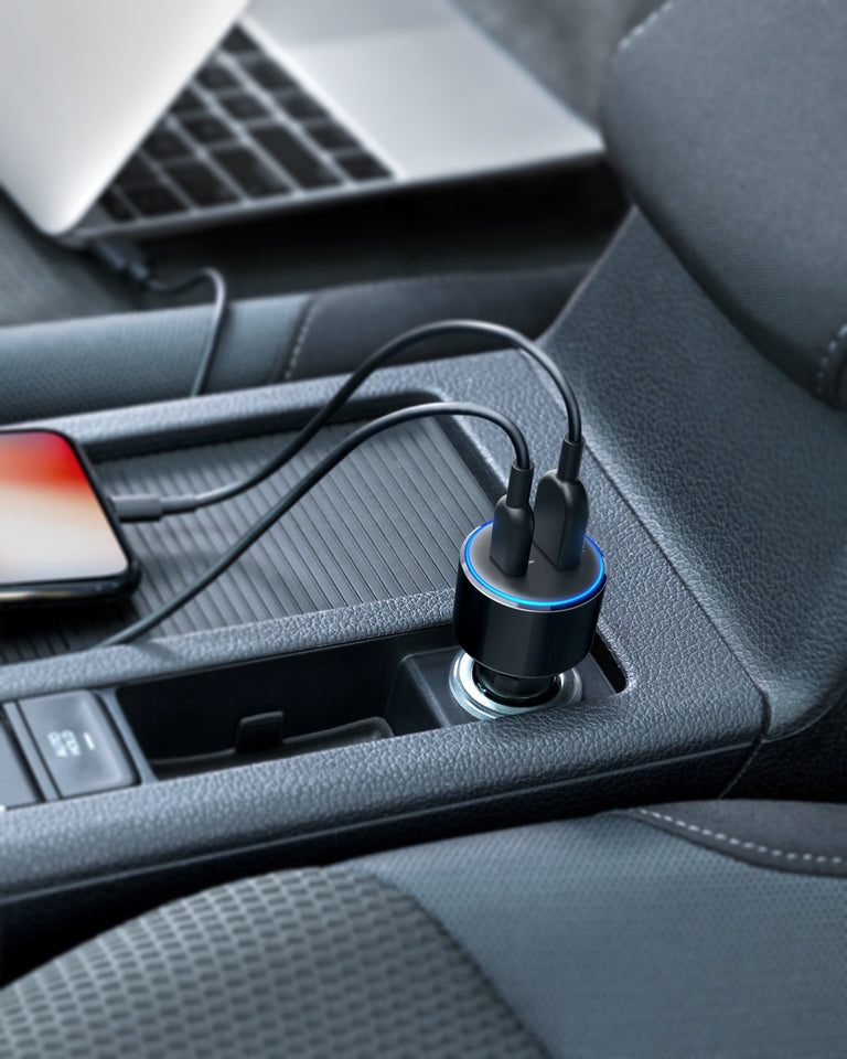 Anker (A2229H12) PowerDrive Speed+ 2 USB C Car Charger with 1 30W PD Port for Apple