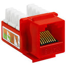 Cat6 UTP 180〫Punch Down Keystone Jack - Red Colour (NKJ-C6RED1B21)