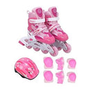 Skating Full Set; skating shoes, helmet, and guard kit for Kids Toddlers -Adjustable skater roller shoes Protective Gear Full Set