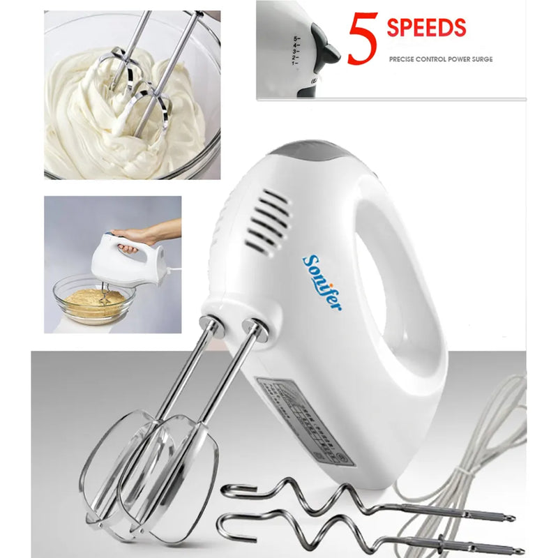 Sonifer SF-7004 Hand Mixer - 3 Speed, Handheld, stainless steel