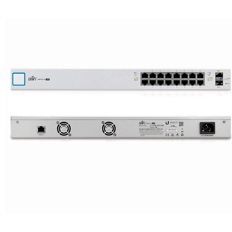 Ubiquiti UniFi Managed 16-Port Gigabit Ethernet PoE Switch 150W + 2 SFP- (US-16-150W)