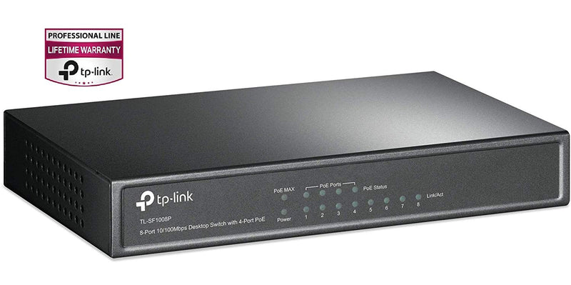 TP-Link TL-SF1008P 8-Port 10/100Mbps Desktop Switch with 4-Port PoE+