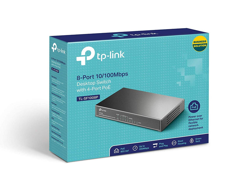 TP-Link TL-SF1008P 8-Port 10/100Mbps Desktop Switch with 4-Port PoE+