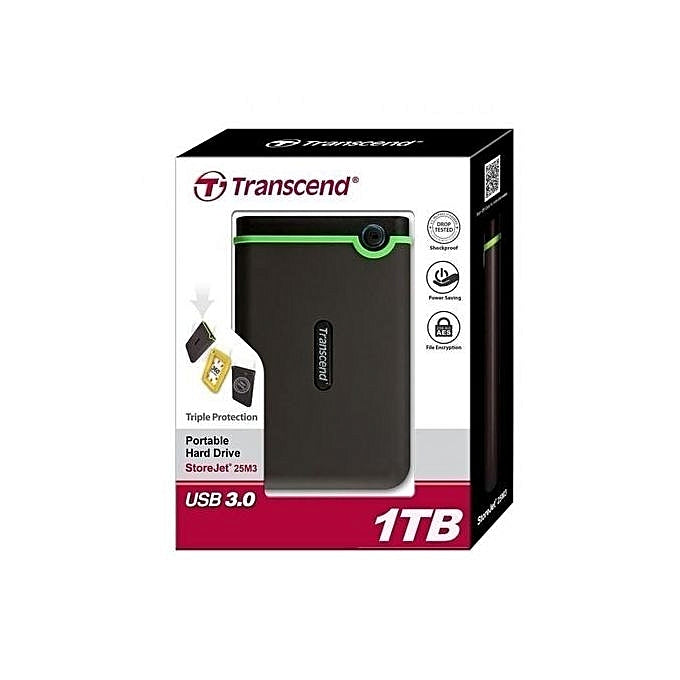 Transcend 1TB StoreJet M3 Military Drop Tested USB 3.0 External Hard Drive