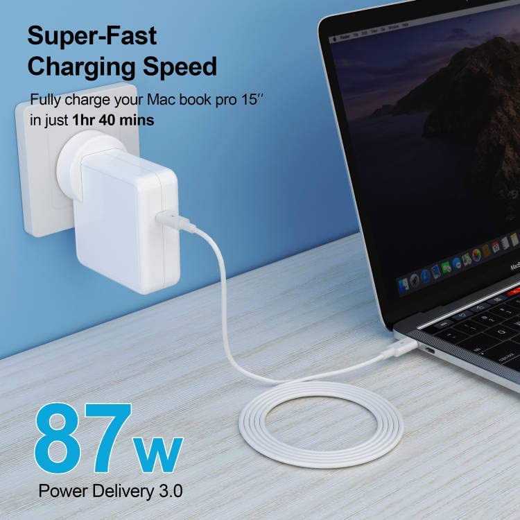 Apple USB-C Smart Auto Recognition PD Mac Book Air Power Adapter 87W, 61W, 45W, 36W, 27W And 15W For Mac Book, i-Pad, i-Phone, And More Type C Devices