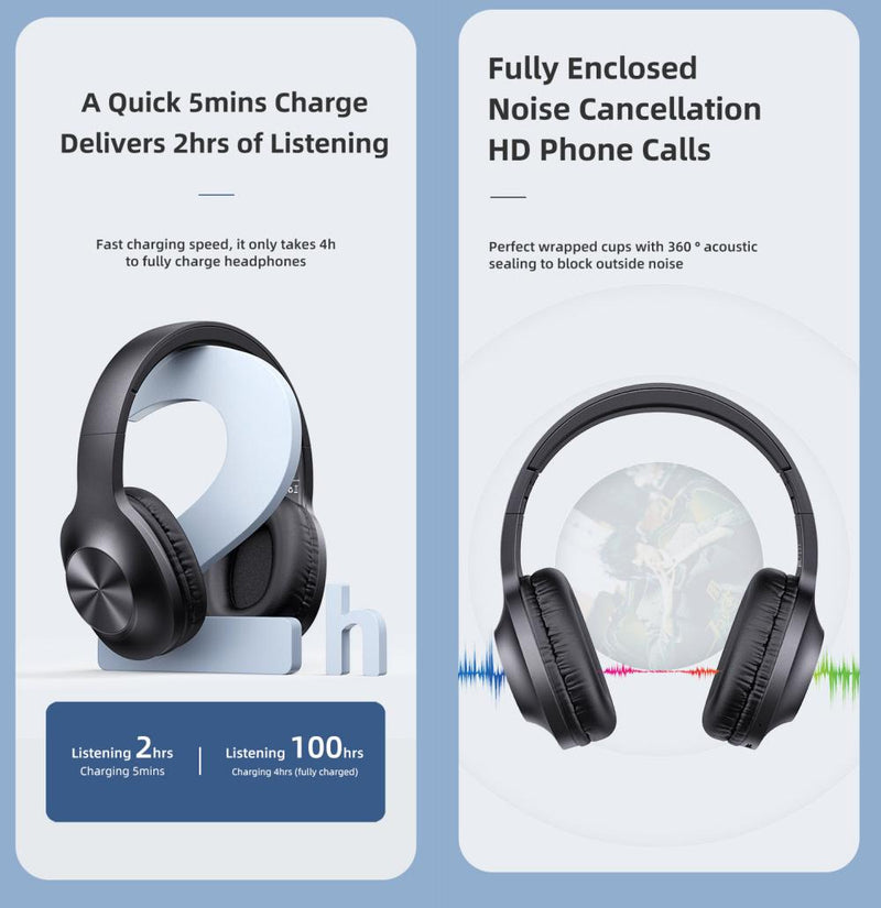 USAMS-YX05 Wireless Headphones--E-Join Series BT5.0(With Storage Box) 1200mAh Battery (TDLYEJ02)