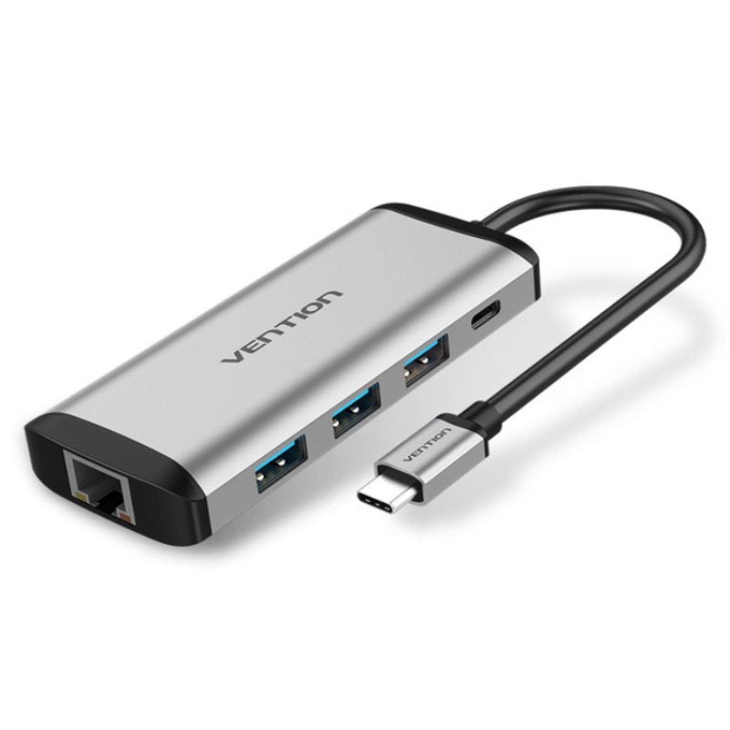 Vention  Type C to 3 Ports USB 3.0 Hub with Gigabit Ethernet Adapter, PD Converter (VEN-TGDHB)