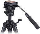 KINGJOY VT-1500 Heavy Duty Camera Tripod with Fluid Pan Drag Head, Travel Tripod Aluminum Compatible for DSLR SLR Nikon, Canon, Sony Camcorder DV, with Carry Bag