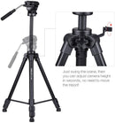 KINGJOY VT-1500 Heavy Duty Camera Tripod with Fluid Pan Drag Head, Travel Tripod Aluminum Compatible for DSLR SLR Nikon, Canon, Sony Camcorder DV, with Carry Bag