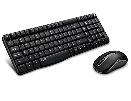 Rapoo Wireless Multimedia Optical Mouse & Keyboard Combo, Black - X1800s