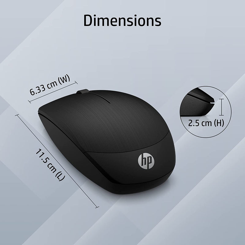 HP X200 Wireless Mouse with 2.4 GHz Wireless connectivity, Adjustable DPI up to 1600 - 6VY95AA