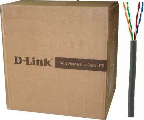 Dlink NCB-C6UGRYR-305-24-E Cat6 UTP 24 AWG PVC Solid Cable – 305m/Roll – Grey Colour
